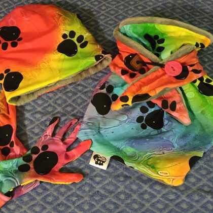 čepice, šátkošála, rukavice