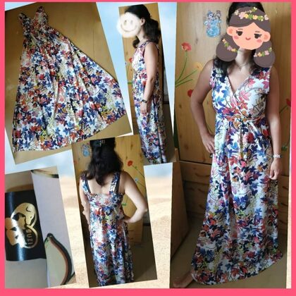 šaty až na zem - překřížení na prsou 