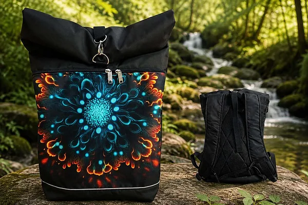 rolovací batůžek modrá mandala